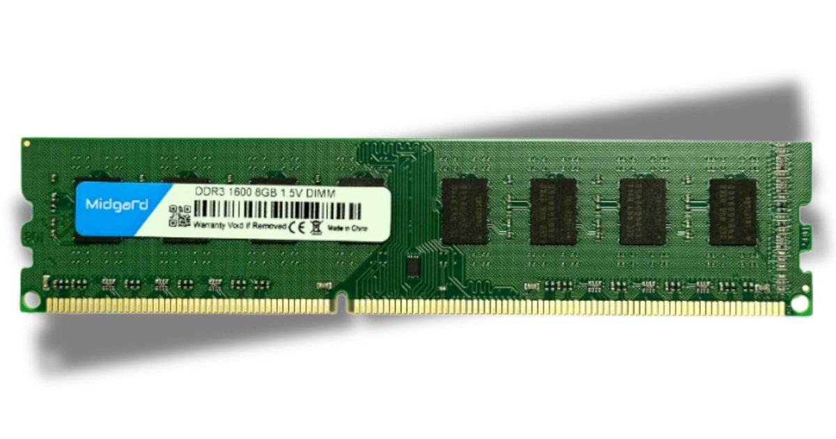 Memoria Midgard 8 GB DDR3 DIMM 1600MHZ CL11 1,5V Para Desktop - Featured Image
